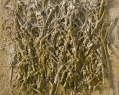 Ohnisko II, Jíl, rostlinný materiál, pigment na jutovém plátně
